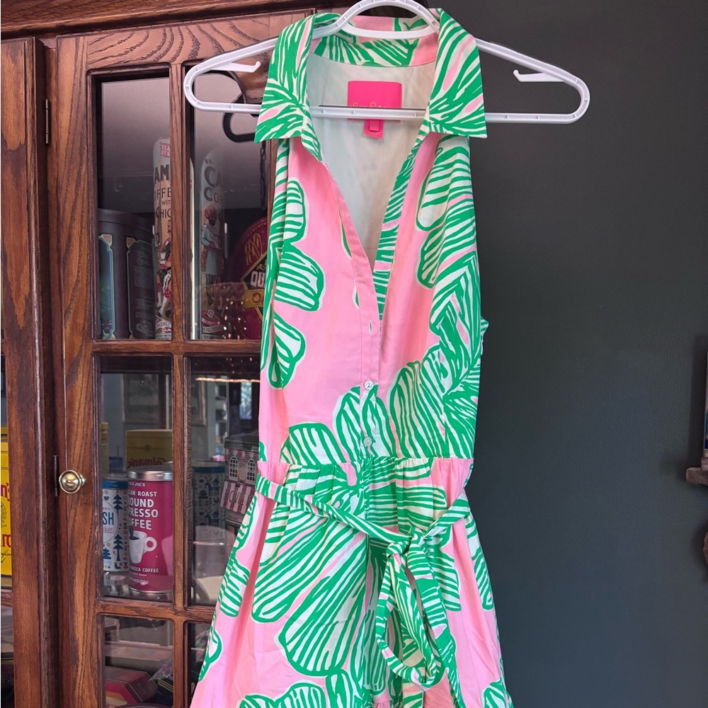 Women’s Lilly Pulitzer Trisha Stretch Shirtdress with Tie Waist size 12